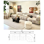 Italian Minimalist Modular Sectional Sofa, Large Multi-Directional Configurable Couch la-0209-54
