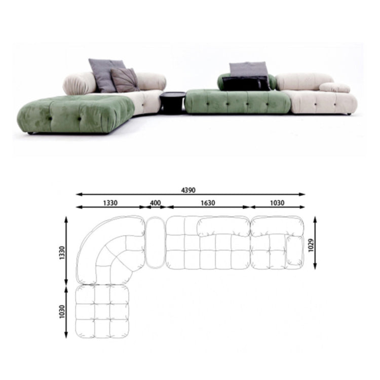 Italian Minimalist Modular Sectional Sofa, Large Multi-Directional Configurable Couch la-0209-54