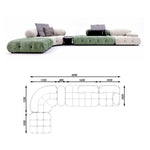 Italian Minimalist Modular Sectional Sofa, Large Multi-Directional Configurable Couch la-0209-54