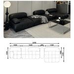 Italian Minimalist Modular Sectional Sofa, Large Multi-Directional Configurable Couch la-0209-54