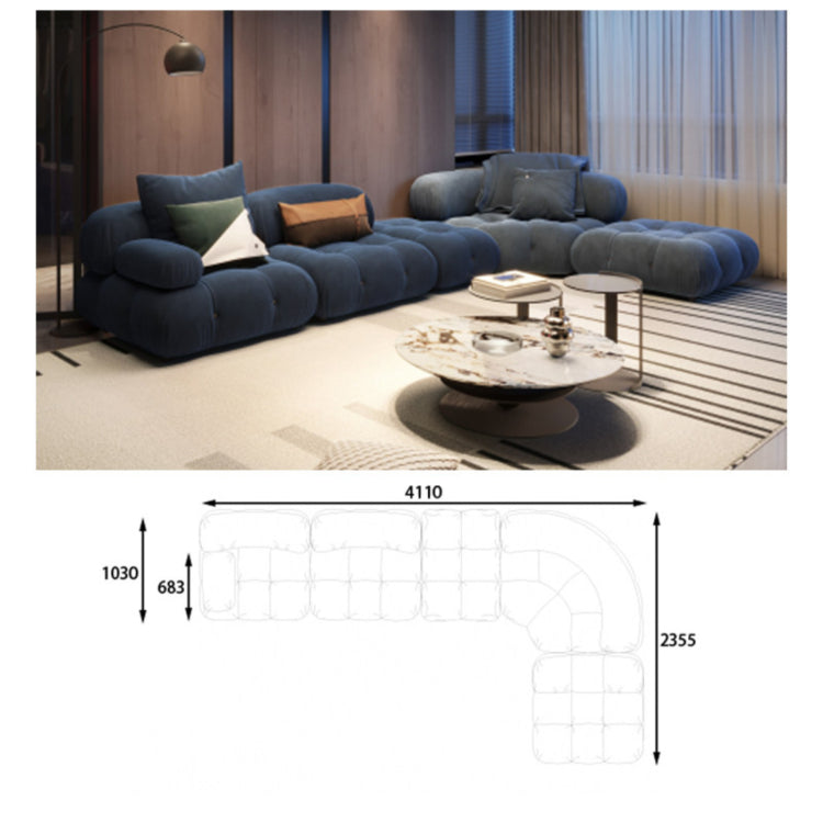 Italian Minimalist Modular Sectional Sofa, Large Multi-Directional Configurable Couch la-0209-54