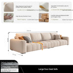Modern Minimalist Cream Cotton-Linen Fabric Sofa, Straight-Line 3-Seater for Living Room lm-0207-49