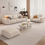 Modern Minimalist Cream Cotton-Linen Fabric Sofa, Straight-Line 3-Seater for Living Room lm-0207-49