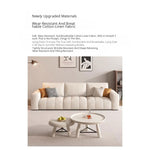 Modern Minimalist Cream Cotton-Linen Fabric Sofa, Straight-Line 3-Seater for Living Room lm-0207-49