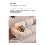 Modern Minimalist Cream Cotton-Linen Fabric Sofa, Straight-Line 3-Seater for Living Room lm-0207-49