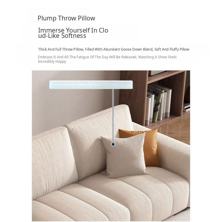 Modern Minimalist Cream Cotton-Linen Fabric Sofa, Straight-Line 3-Seater for Living Room lm-0207-49