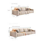 Modern Minimalist Cream Cotton-Linen Fabric Sofa, Straight-Line 3-Seater for Living Room lm-0207-49