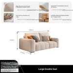 Modern Minimalist Cream Cotton-Linen Fabric Sofa, Straight-Line 3-Seater for Living Room lm-0207-49