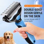 Pet Deshedding Rake and Detangling Comb for Dogs and Cats