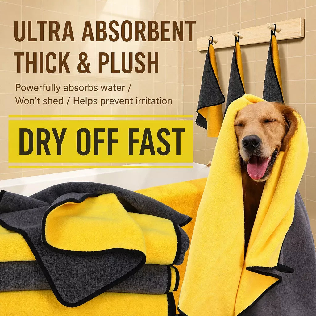 Absorbent Quick-Dry Pet Bath Towel for Dogs and Cats