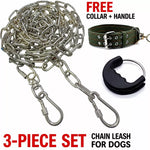 304 Stainless Steel Chain Dog Leash, Collar & Handle Set
