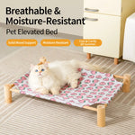 Elevated Cat & Small Pet Bed with Solid Wood Frame