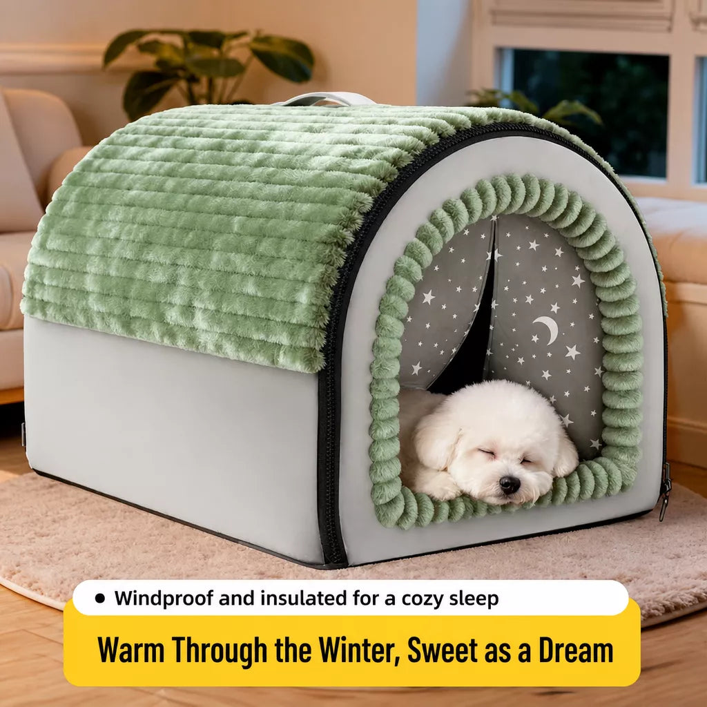 Enclosed Dog & Cat Bed House for Cozy Rest
