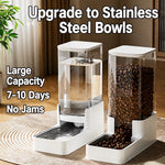 Automatic Pet Feeder & Water Dispenser with Dual Bowls