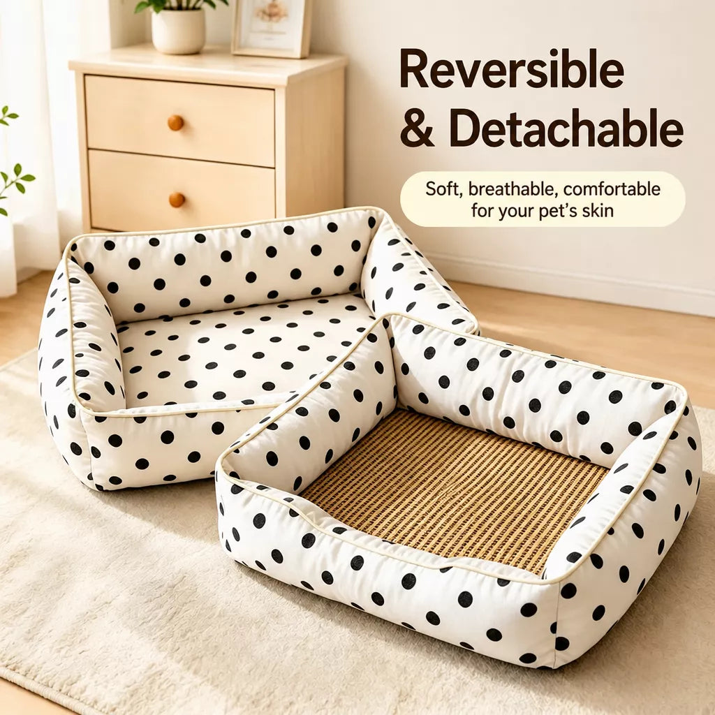 Washable Reversible Pet Bed for Small Dogs and Cats
