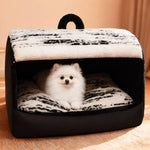 Covered Dog Bed Tent with Removable Washable Cushion