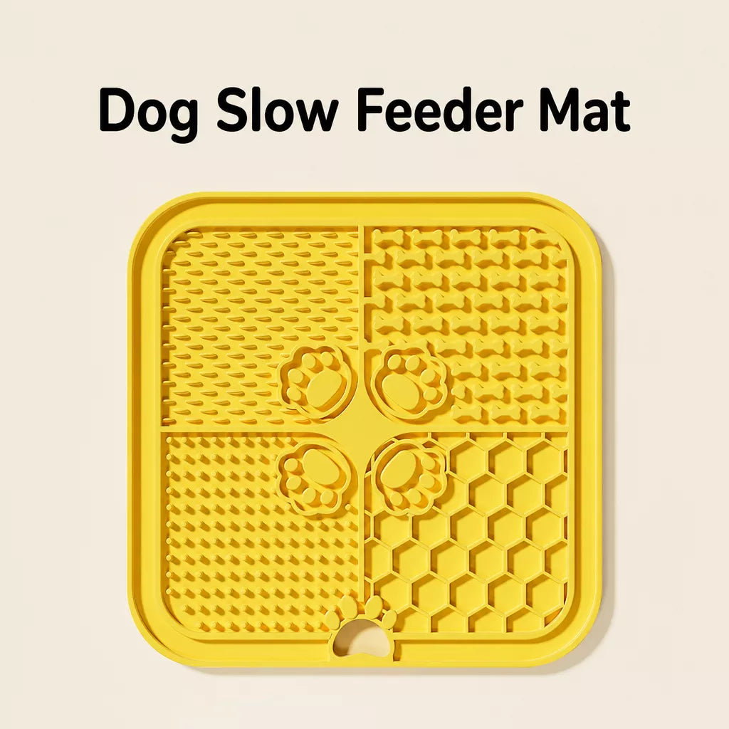 4-Section Silicone Lick Mat for Dogs, 7.9 × 7.9 in