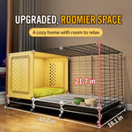 Elevated Indoor Dog Crate for Small Dogs with Separate Toilet Area