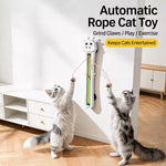 Automatic Wall-Mounted Cat Teaser Toy with Interactive Rope
