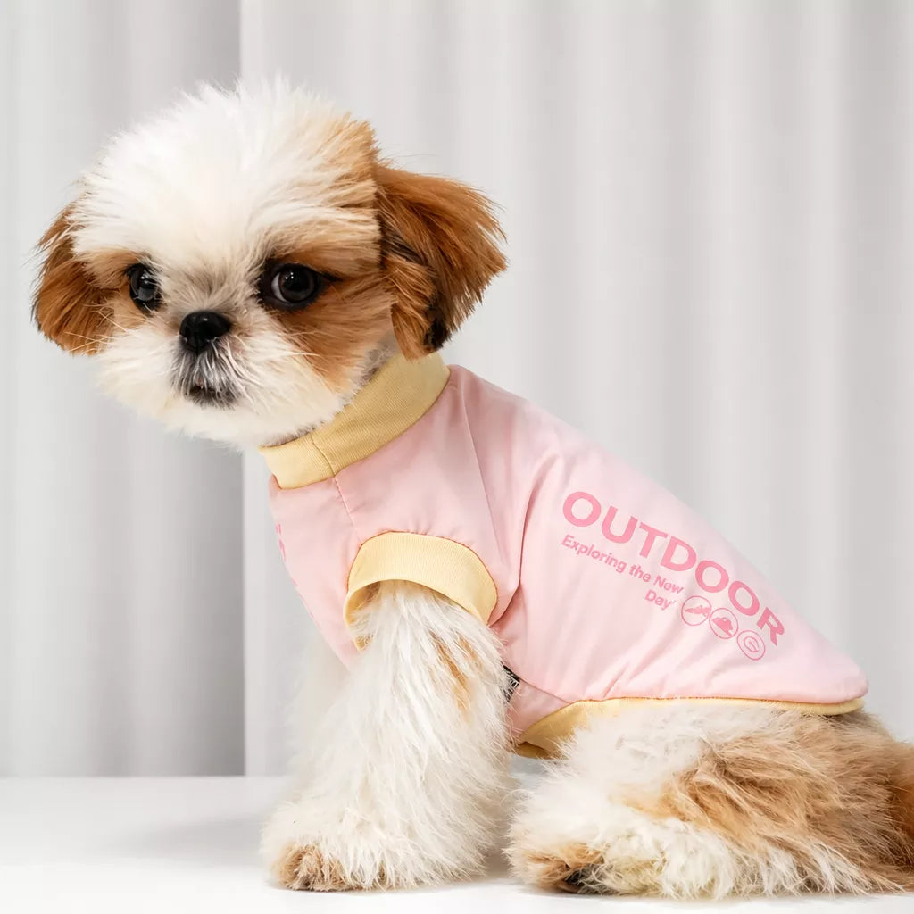 Lightweight Printed Color-Block Vest for Small Dogs