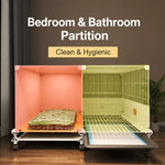 Small Dog Crate with Separate Rest and Potty Areas