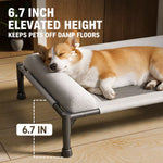 Elevated Faux Leather Dog Bed with Three-Sided Design