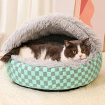 Semi-Enclosed Pet Bed for Cats and Small Dogs