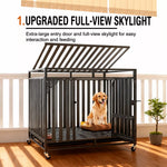 Metal Dog Crate with Waste Tray for Small to Large Dogs