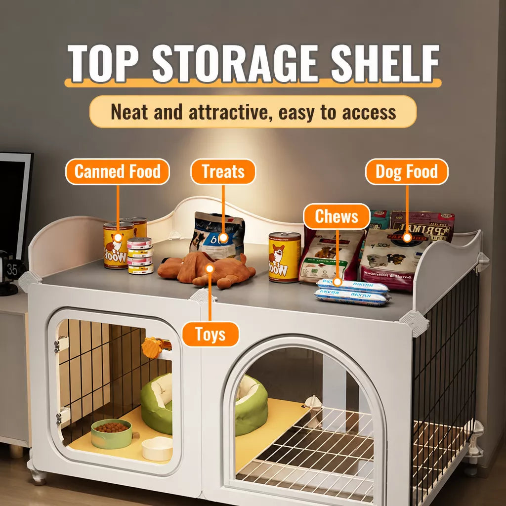 Dog Crate with Separate Toilet Tray