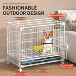 Reinforced Stackable Indoor Dog Crate with Toilet Tray