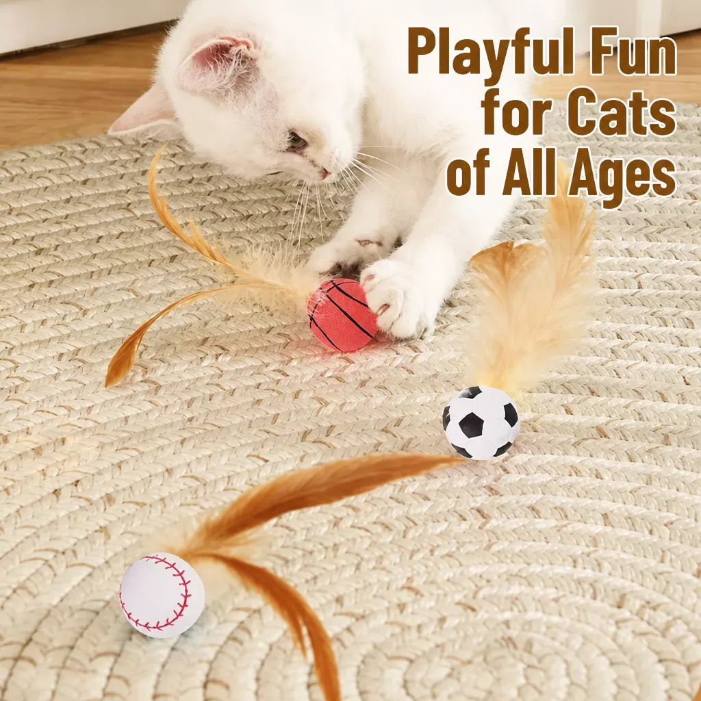 Cat Feather Teaser Ball Toy
