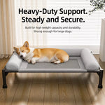 Elevated Faux Leather Dog Bed with Three-Sided Design