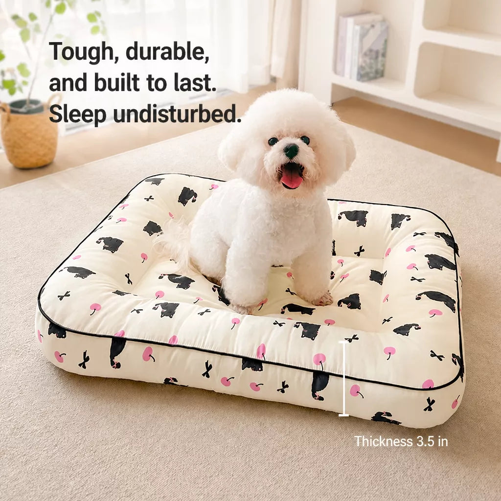 Cotton-Linen Pet Bed Cushion for Small Pets