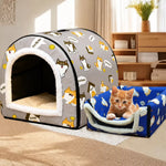 Waterproof Semi-Enclosed Dog & Cat Bed with Removable, Washable Design