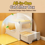 Indoor Cat Enclosure with Integrated Litter Area