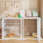 Indoor Metal Pet Playpen with Door and Roof for Cats & Small Dogs