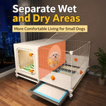 Small Dog Crate with Separate Rest and Potty Areas