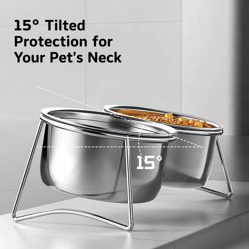 Elevated Stainless Steel Pet Bowl Stand for Dogs and Cats