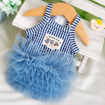 Blue Striped Mesh Dress for Cats and Dogs