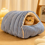 Semi-Enclosed Pet Bed with Removable Washable Cover