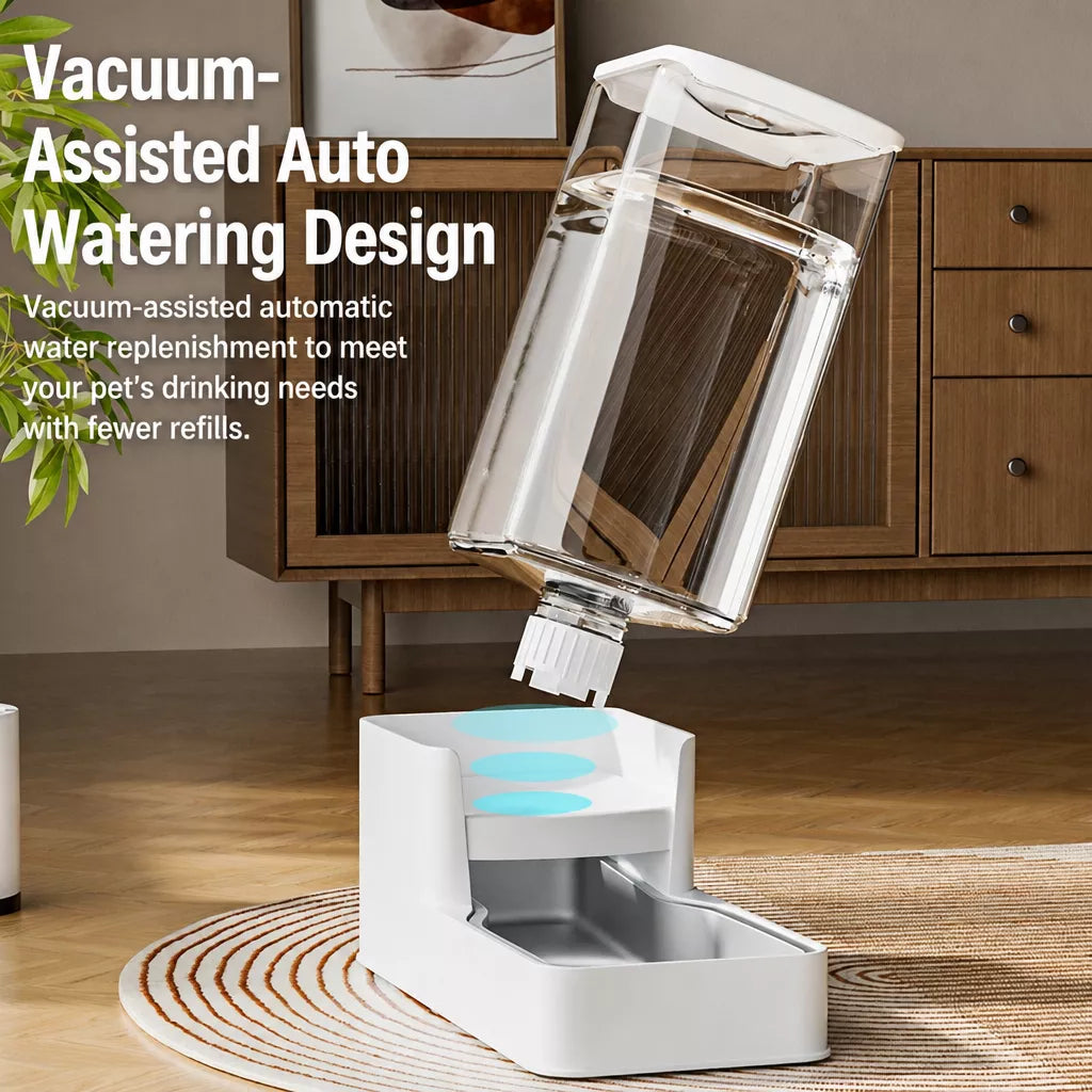 Automatic Pet Feeder & Water Dispenser with Dual Bowls