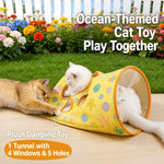Cat Crinkle Tunnel Toy with Rabbit or Bear Hideaway Bag