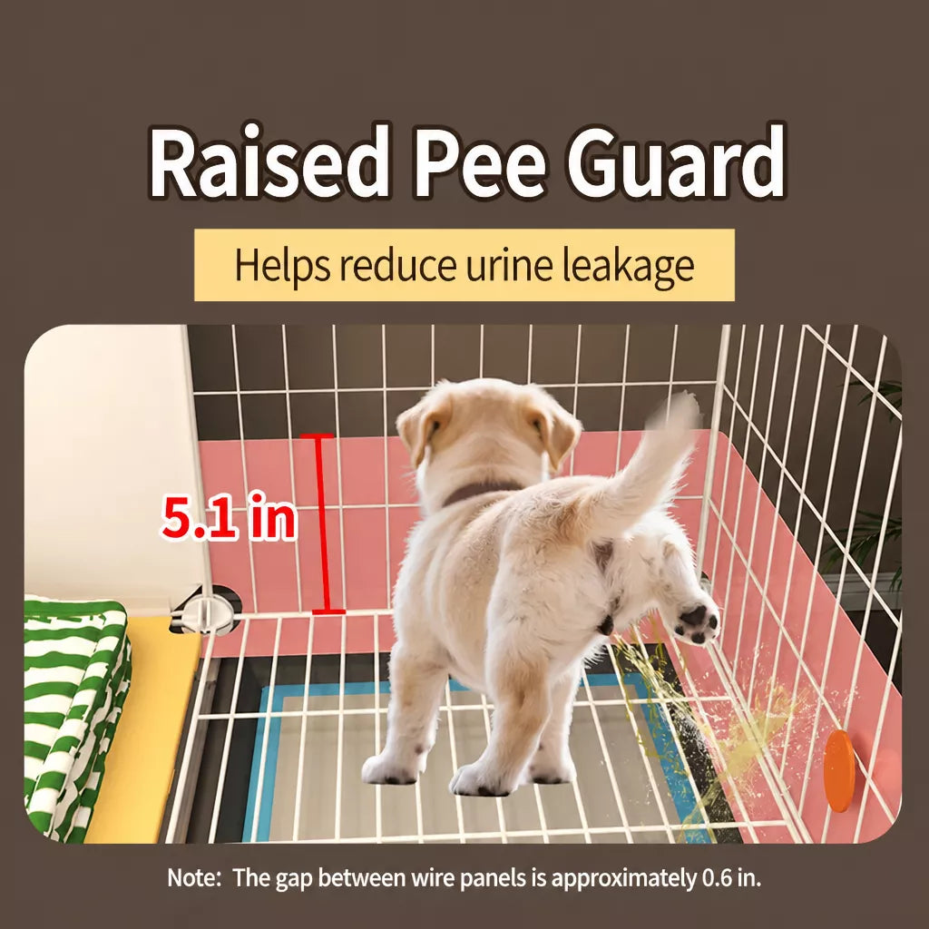Small Dog Crate with Separate Rest and Potty Areas