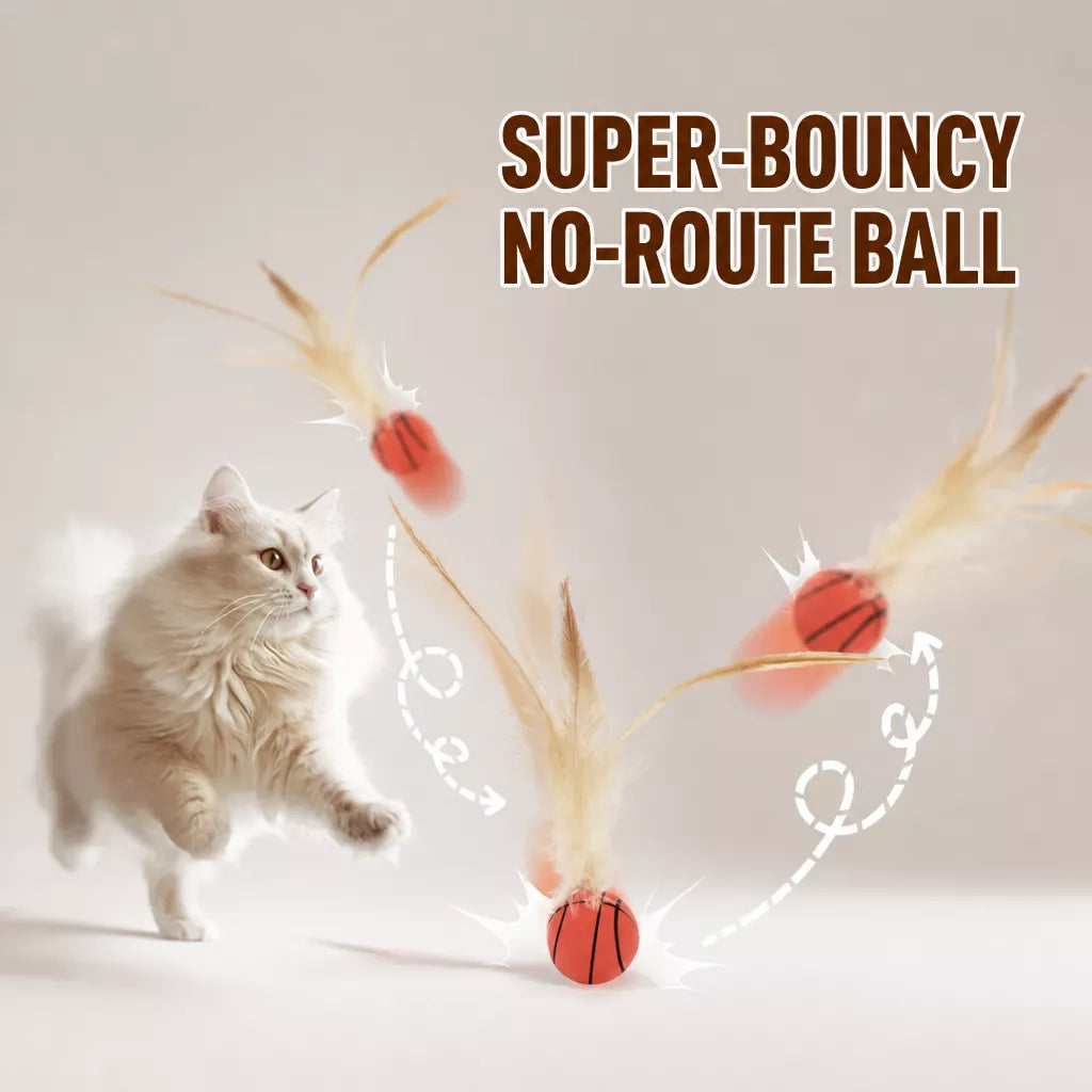 Cat Feather Teaser Ball Toy