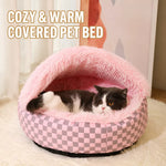 Semi-Enclosed Pet Bed for Cats and Small Dogs