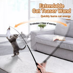 Cat Wand Toy with Feather Replacement Heads