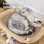 Two-Tier Wooden Cat Bed with Sisal Scratching Mat