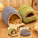 Semi-Enclosed Pet Bed with Removable Washable Cover
