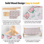 Elevated Cat & Small Pet Bed with Solid Wood Frame