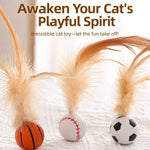 Cat Feather Teaser Ball Toy